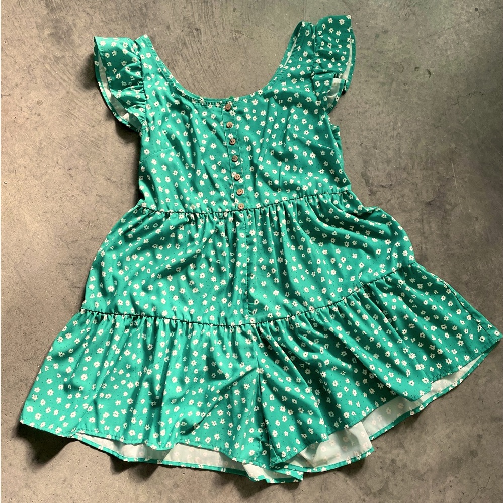 Women’s Flutter Sleeve Romper/dress, Kelly Green